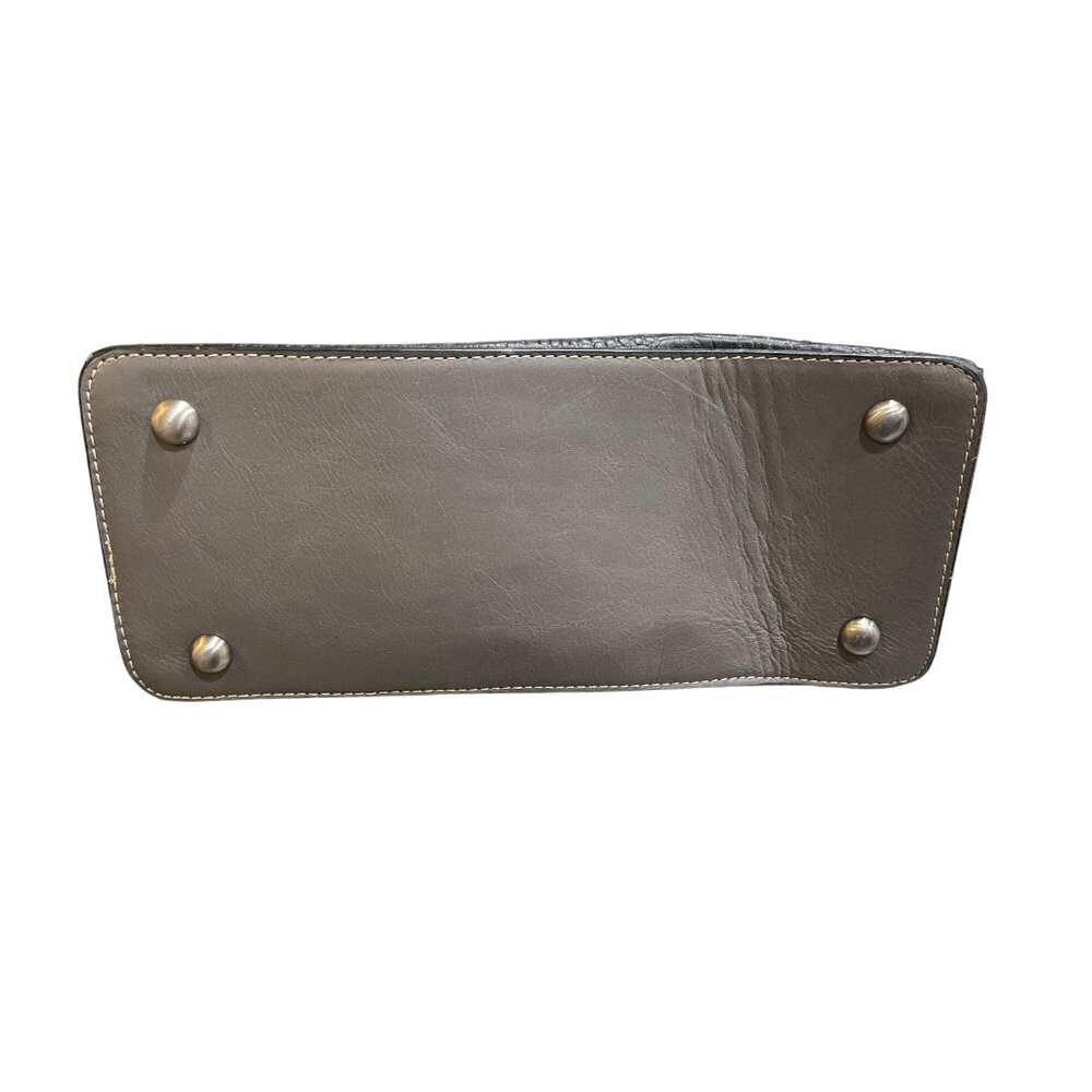 Firenze Bella RFID-Blocking Gray & Black Genuine Leather Shoulder Bag - Picture 7 of 8